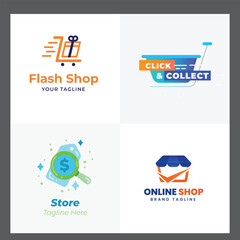 Shop supermarket store logo design elegant label design badge design vector logo