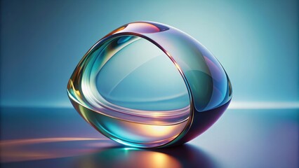 Abstract render of unique glass shape, glass, abstract,render, shape, design, modern,artistic, creativity, digital, concept
