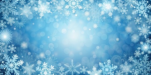 Winter themed PowerPoint template with snowy background and icy blue colors , winter, template, PowerPoint, slide, flyer