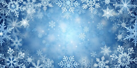 Winter-themed PPT template with snowflakes and frost design, winter, template, PPT template, slide, flyer, postcard