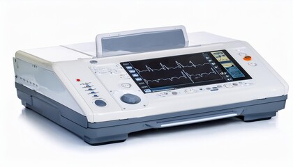 Ecg Machine on White Background Isolated. Full Shot of Medical Devices.