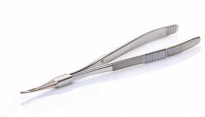Fototapeta premium Forceps on White Background Isolated. Full Shot of Medical Devices.