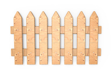 Realistic Detailed 3d render of wooden fence isolated on transparent background

