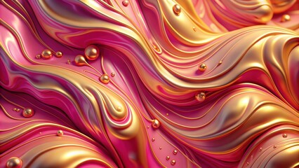 Abstract liquid background in pink and gold colors, liquid, abstract, background, pink, gold, vibrant, fluid, flowing, soft
