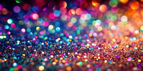 Naklejka premium Glitter scattered in a shiny out-of-focus abstract background, glitter, shiny, abstract, background, sparkles, bokeh