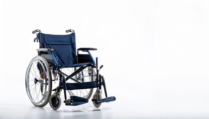 Fototapeta premium Wheelchair on White Background Isolated. Full Shot of Medical Devices.