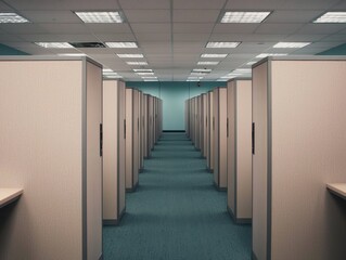 Corporate office workspace layout modern office building interior design professional environment aerial view organizational efficiency