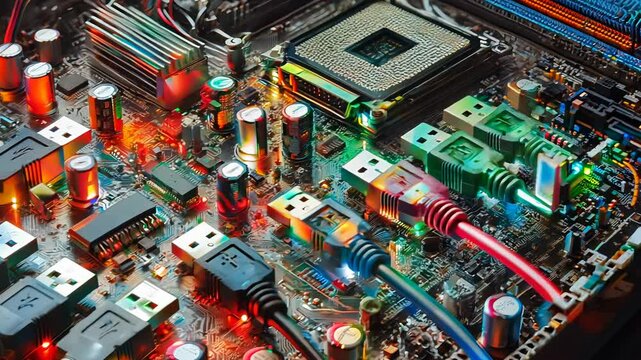 USB cables connected inside a computer