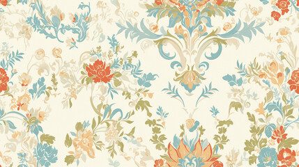 seamless flower and leaf pattern on background