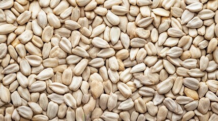 Close-up Texture of White Sunflower Seeds - Natural Background