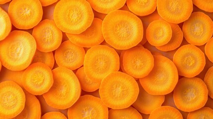 Close-up of Sliced Carrots - Bright Orange Background Texture for Food, Health, and Nutrition