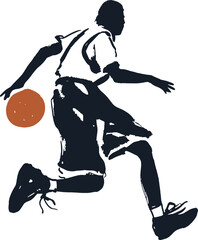 Abstract Basketball Player Sport Graphic Drawing Vector Illustration