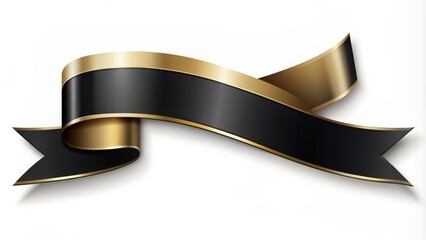 Gold and black ribbon with a black ribbon Golden Opulence Three-Dimensional Black , ribbon, gold, black