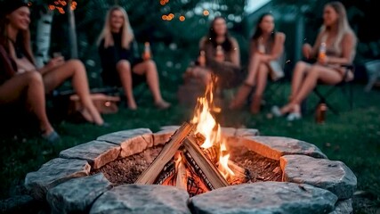 people arround the bonefire