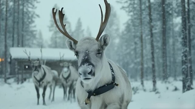 white deer in the forest