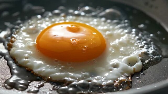 fried egg in a frying pan