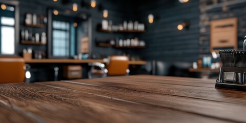 Barbershop interior scene modern barbershop still life image urban setting close-up view business concept