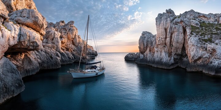 Sailing adventure at cala figuera harbor mallorca spain serene waters captivating landscapes and tranquil vibes