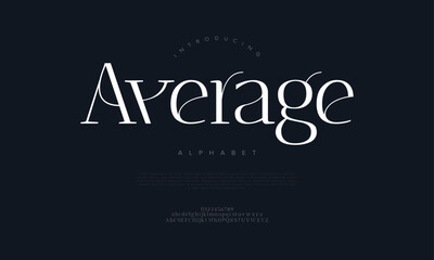 Average typography beauty fashion elegant minimalist serif italic fonts decorative wedding vintage retro logos. Minimal luxury font alphabet logo. Vector illustration