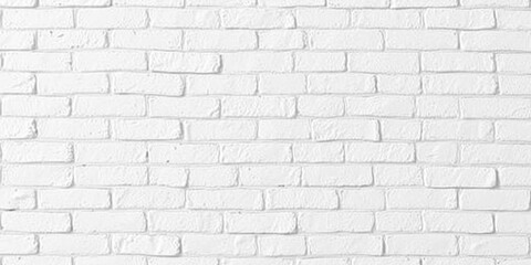 Fototapeta premium Traditional white brick wall background seamless pattern with textured mortar joints, building facade, architectural element, wall decoration