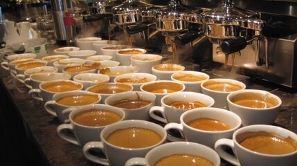 National Espresso Day, the scene of making coffee