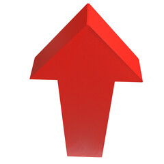 The Red  Arrow  png image for Business or decor concept 3d rendering.