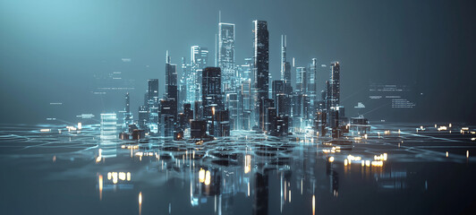 Fototapeta premium Futuristic floating city