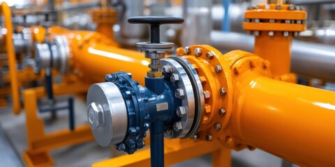 Gas compression station pipeline valves industrial facility equipment focus controlled environment close-up angle energy sector insights