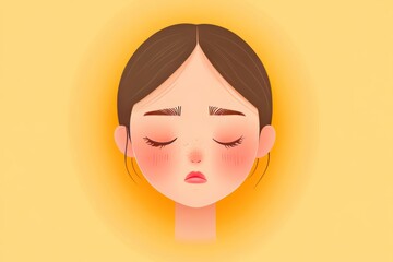 A stylized illustration of a girl with closed eyes, conveying a sense of calm and introspection.