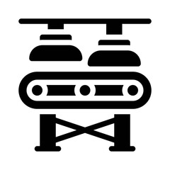 Roller Conveyor glyph icon