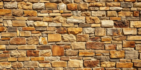 Obraz premium Stone wall texture in warm earthy tones , stone, wall, texture, warm, earthy, tones, background, natural, rough, stone wall
