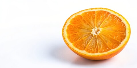Fototapeta premium Half sliced orange fruit in realistic , orange, fruit, citrus, slice, half, juicy, fresh, vibrant, food, vitamin C, healthy