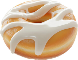 Delicious glazed donut topped with creamy icing, showcasing its fluffy texture and enticing sweetness in a close-up view