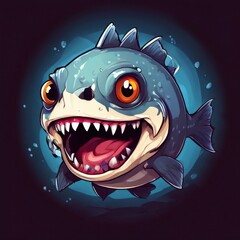 Naklejka premium the AI Image Generator, fish with the mouth open and the word fish