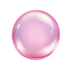 Shiny pink bubble on transparent background