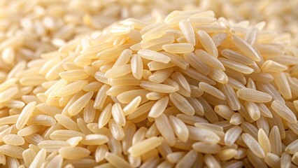 Close-up photo of a single grain of rice showing textures and details, grain, staple, food, agriculture, close-up, detailed