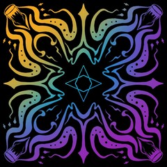 Trippy pattern psychedelic illustration