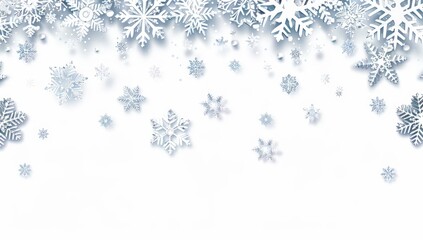 Fototapeta premium Winter Wonderland with a Snowy Border Isolated On White
