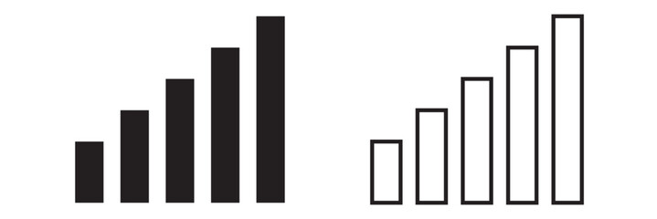 Vector set of phone signal, wifi and battery health status bar icon isolated on white background. Vector illustration.