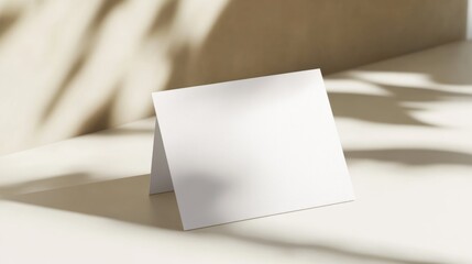 Blank white folded card mockup template