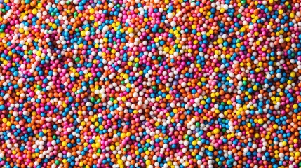Colorful Candy Sprinkles Background Texture - Close-up of Multicolored Candy Balls