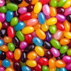 Colorful Jelly Beans Background Texture - Sweet Treats, Candy, and Confectionery Closeup.