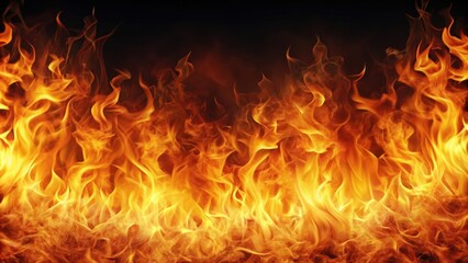 Blazing fire background with flames licking the edges , inferno, heat, burning, intense, fiery, hot, flames, red, danger