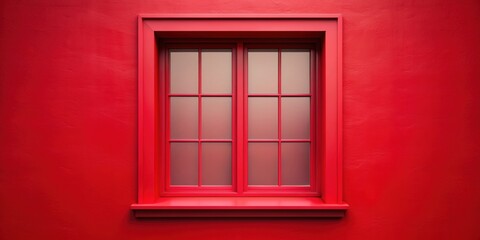 Obraz premium Red-tinted window creating a vibrant and bold statement, red, tinted, window, glass, vibrant, bold, color