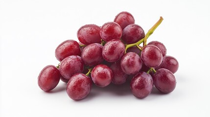 Fototapeta premium Red grapes on a plain white background