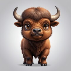 Obraz premium Cute Cartoon Bison