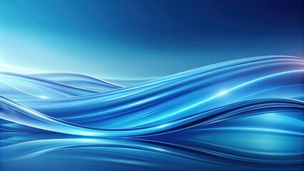 Obraz premium Abstract blue background with smooth flowing waves, blue, abstract, background, waves, water, flow, motion, smooth, texture