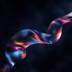 Fototapeta premium Abstract Cosmic Swirl - Neon Galaxy Colors in Deep Space.