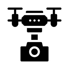 drone camera glyph icon