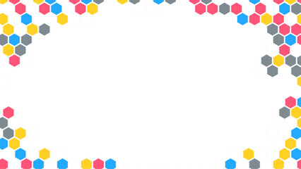 Multicolored Hexagon Celebrate Vector Transparent Background.